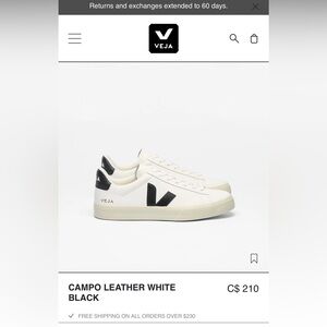 Veja Campo White and Black Sneakers